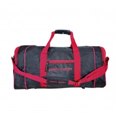 Bolso De Viaje Pierre Cardin 27" Negro Con Tiras Rojo